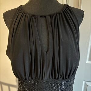 R&M Richards Halter Dress Elegant Black Sleeveless Dress